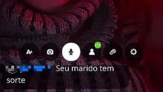 Watch this naughty European wife strip and rip clothes hidden on webcam with her couple partner?