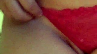 Trying on new thong panties for a close-up