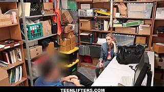 Teenlifters - Skinny Blonde Employee Caught Shoplifting Sex With Officer After Agreement For No Cops - Emma Hix