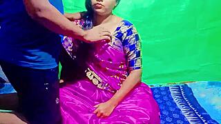 Naughty bhabhi in a hot Indian sari gets close with her devar