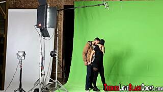 Blonde slut was caught making love with a negro, and she gets her twat fucked by a huge black cock