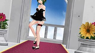 mmd gumi performs a rich anime dance in 3d style