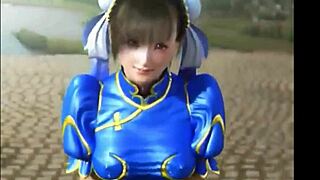 chun li rides an exercise ball in sexy hentai