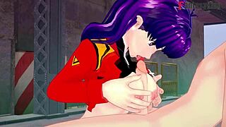 misato katsuragi gives blowjob and shows boobs in evangelion hentai