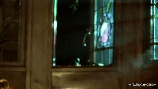 In medieval times, the brunette wench flashes her massive tits and seduces the prince by sucking his huge cock.