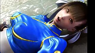 chun li rides an exercise ball in sexy hentai