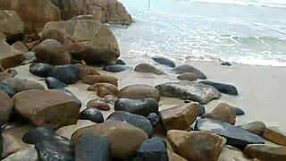 Manuh Cortez Sucks On The Beach In The Rain. African Milf Enjoys Outdoor Oral And Creampie In Public.