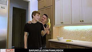 step-son can't stop swallowing daddy's banana lol 🍌