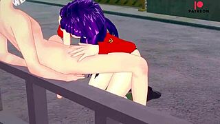 misato katsuragi gives blowjob and shows boobs in evangelion hentai