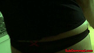 hey, euro femdom in lingerie just sits on that bound sub's face 😏 bondage fun