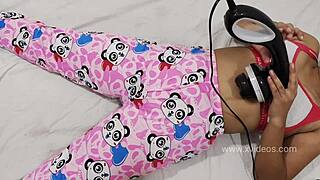 Young college girl receives relaxing massage in private room