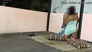 Friend's son fucks me on terrace!