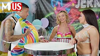 sheena ryder and air thugger in jerkaoke doggystyle session