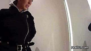 Adorable Czech girl gets seduced in the shop and gives blowjob in POV