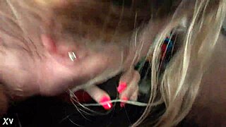 she gives a sloppy blowjob and handjob.