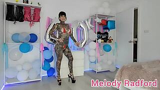 Melody radford tries on black skirt and bikini