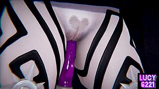 Black magic girl in action