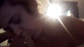 Honeysuckle eagerly sucks amateur cock in homemade scene