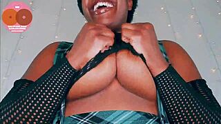 Hairy Ebony Karla Karess Strips in Cosplay Worship