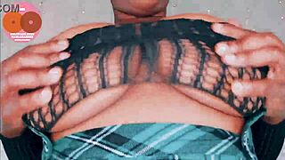 Hairy Ebony Karla Karess Strips in Cosplay Worship