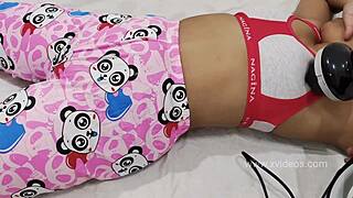 Young college girl receives relaxing massage in private room