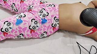 Young college girl receives relaxing massage in private room