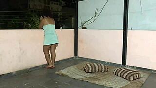 Friend's son fucks me on terrace!