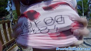 i got this busty babe pussytoying with vibrators before we spoon fucked, her big tits bouncing wildly