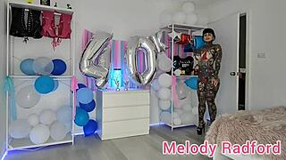 Melody radford tries on black skirt and bikini