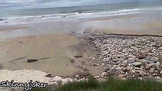 Brazilian prostitute delivers intense blowjob by the sea