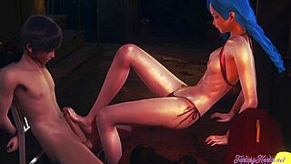 league of legends hentai 3d with jinx footjob pov cumshot uncensored