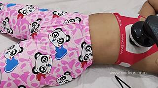 Young college girl receives relaxing massage in private room