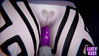 Black magic girl in action