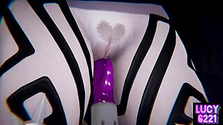 Black magic girl in action