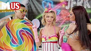 sheena ryder and air thugger in jerkaoke doggystyle session