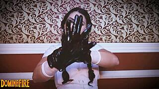 Medical Fetish with Long Latex Gloves ASMR Play