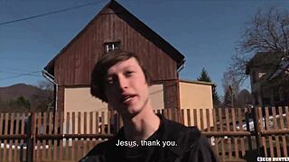 Wow! Amateur Czech twink drilled bareback on POV cam for cash!