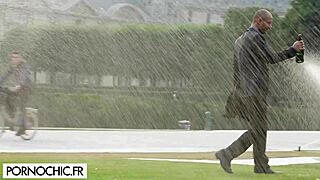 intense sex in the shower, her skinny blonde body riding and fingering passionately