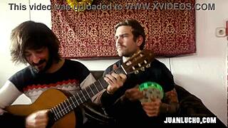 Muscular Bodybuilder Tattoos Solo Handjob to Orgasm on Christmas