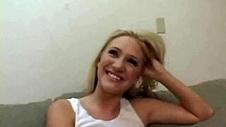 Alexis Malone bends over for a dirty pussy fuck, receiving a cumshot on her ass.