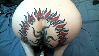 a tattooed guy gets drilled by a machine. his gay anal session pushes every limit in wild action.