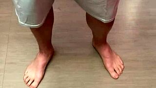 Naked Shaved Hairless Penis Cock Public Flashing Mirror