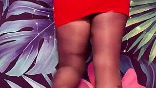 Feeling Playful in Pantyhose and Latex Dress