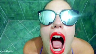 Guy drinks pee in public toilet, deepthroats, swallows cum in full brazilian video