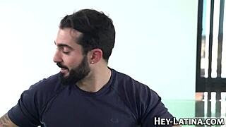 latina barmaid gets fucked with big cock in public outdoor setting, showing small tits and hardcore action