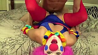 clown girl banged with messy facial