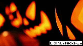 two hot blondes sharing halloween fucking