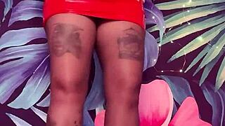 Feeling Playful in Pantyhose and Latex Dress