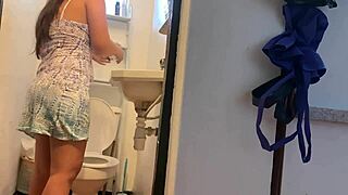 I fuck my stepsister in the bathroom, almost getting caught