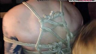 A novice man and woman have fun with restraints